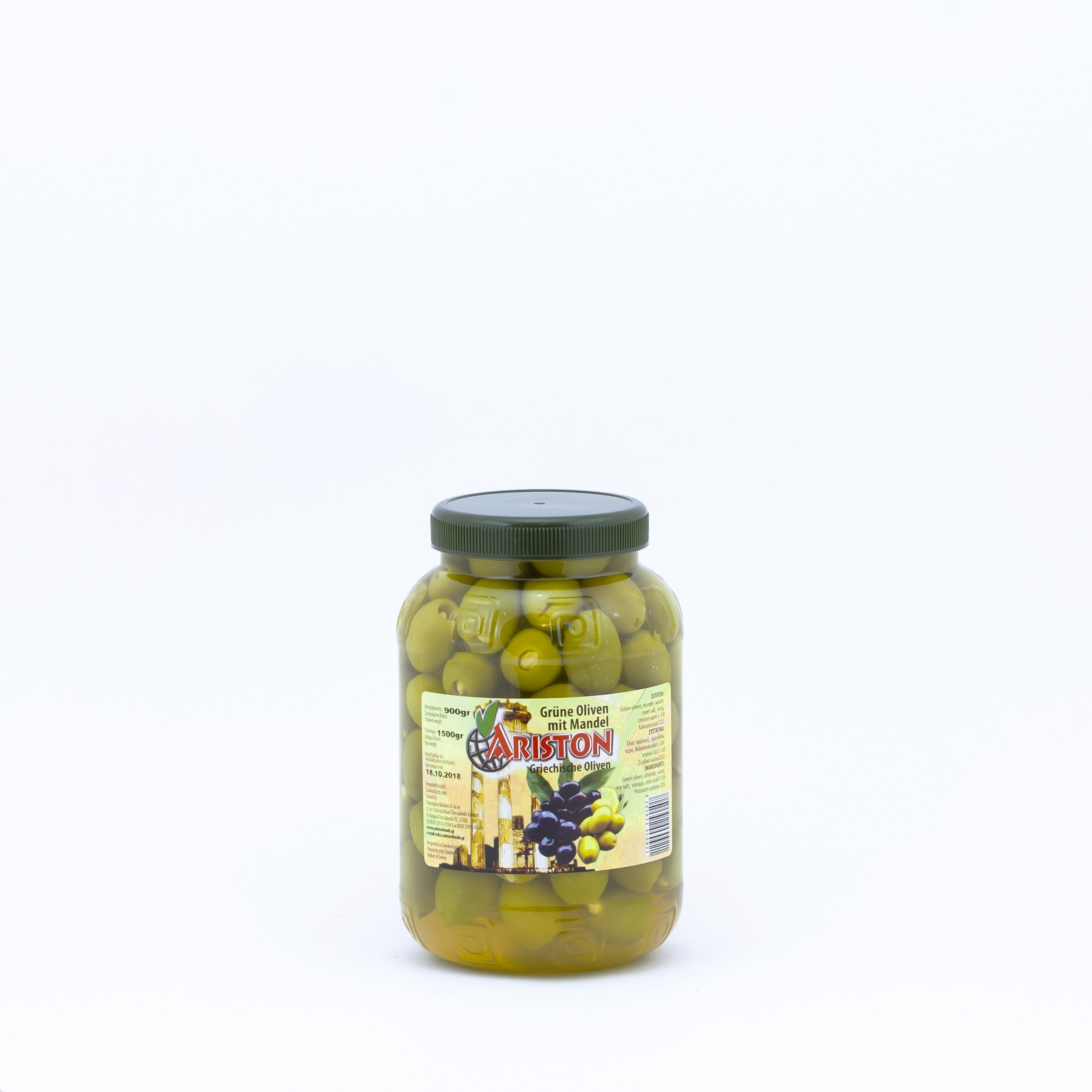 Green olives with almonds 900g net weight