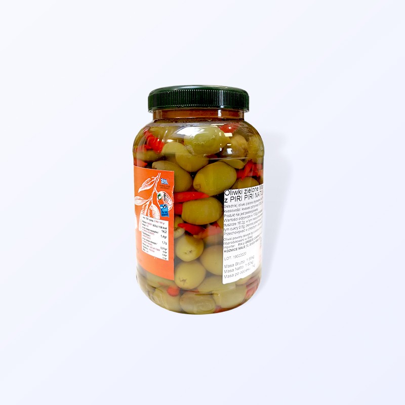 Green olives stuffed with piri piri pepper 1kg