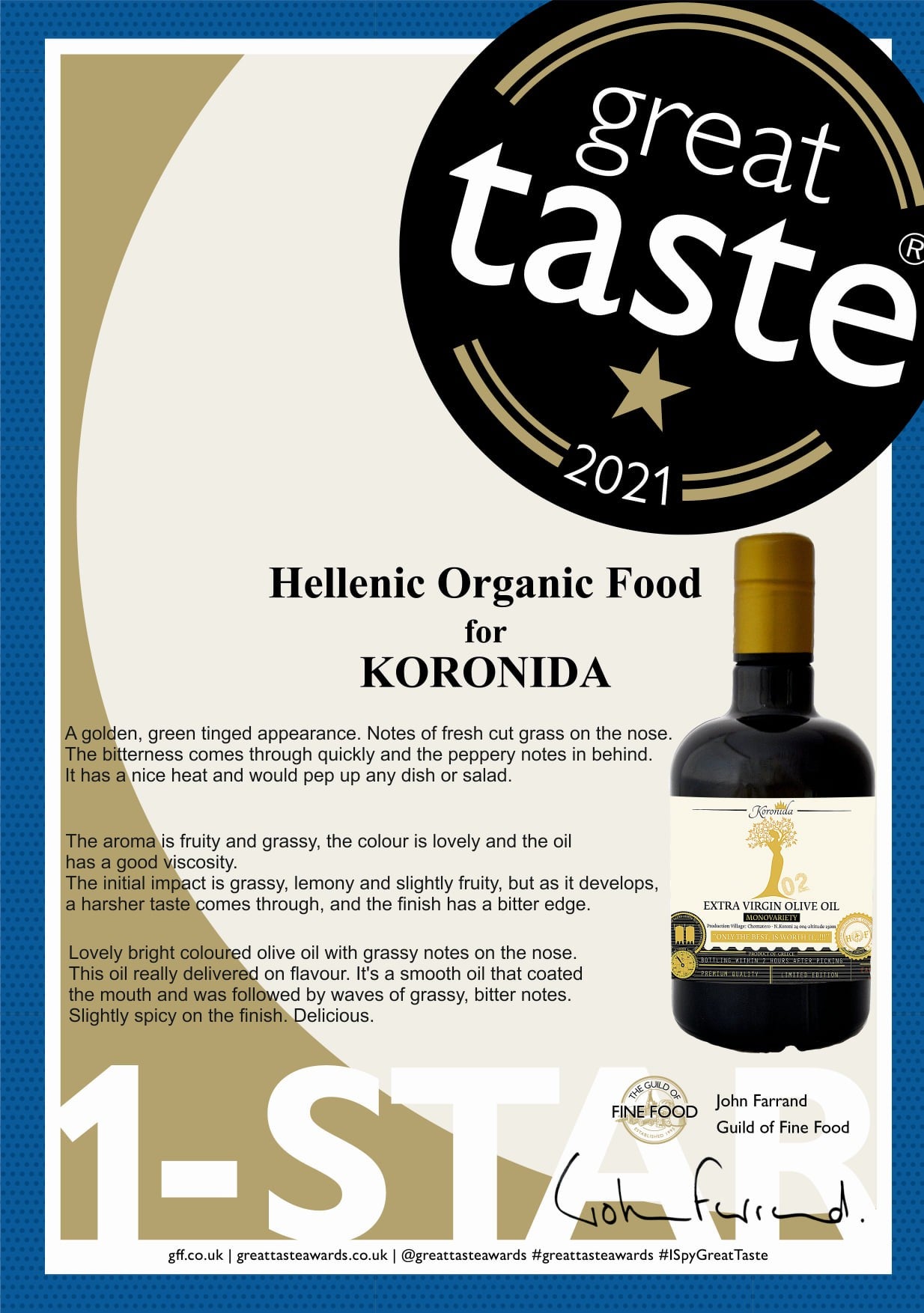 Oliwa Koronida Extra Virgin Monovariety 0.2% Limited Edition Premium Quality