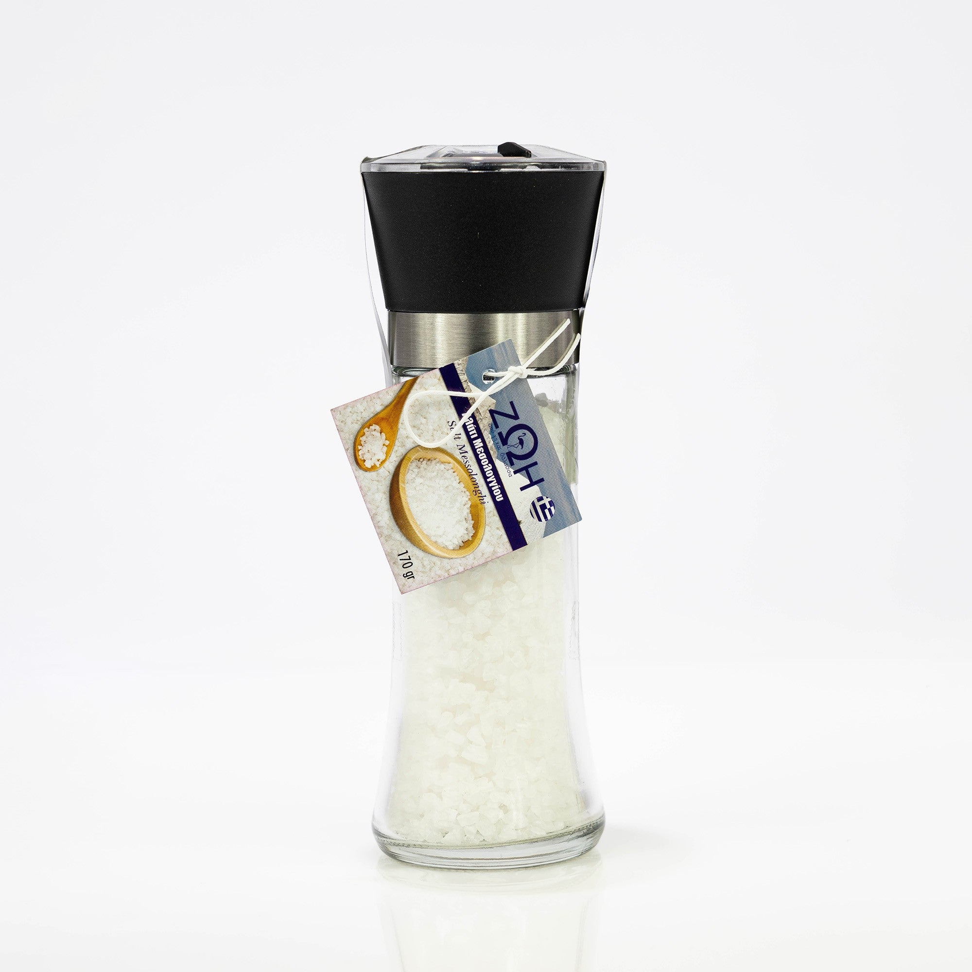 Sea salt from Messolonghi lake in a grinder 170g