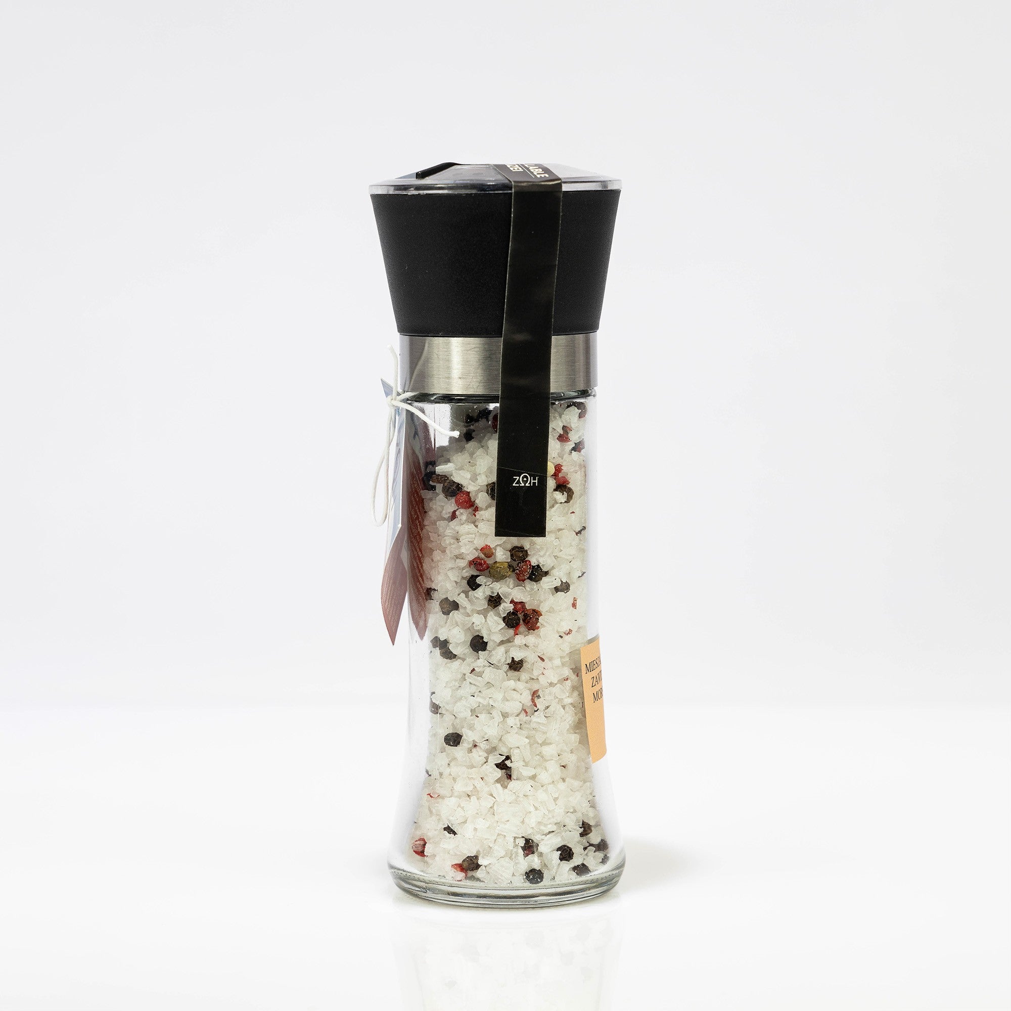 Sea salt from Lake Messolonghi with four types of pepper in a grinder 160g