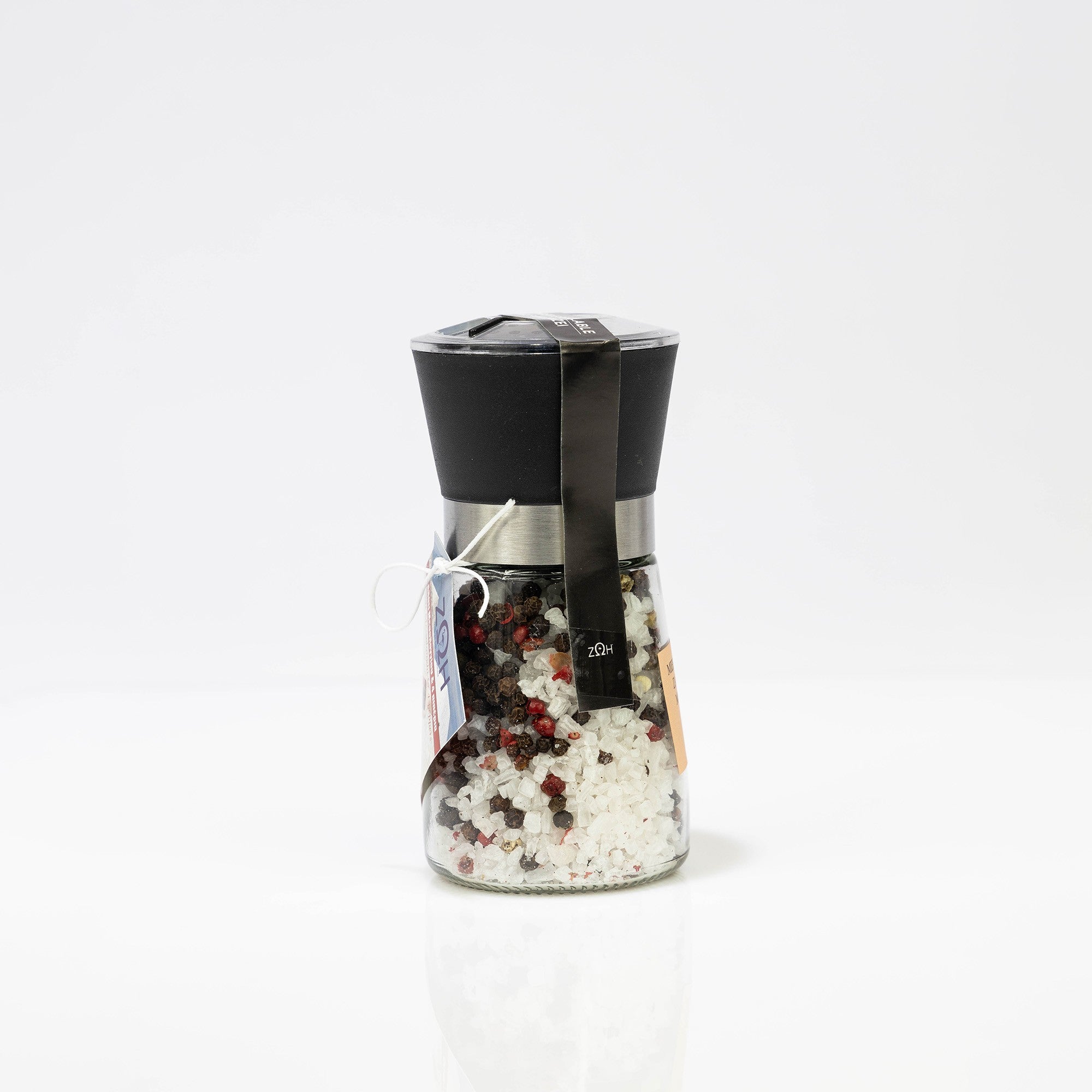 Sea salt from Lake Messolonghi with four types of pepper in a grinder 160g