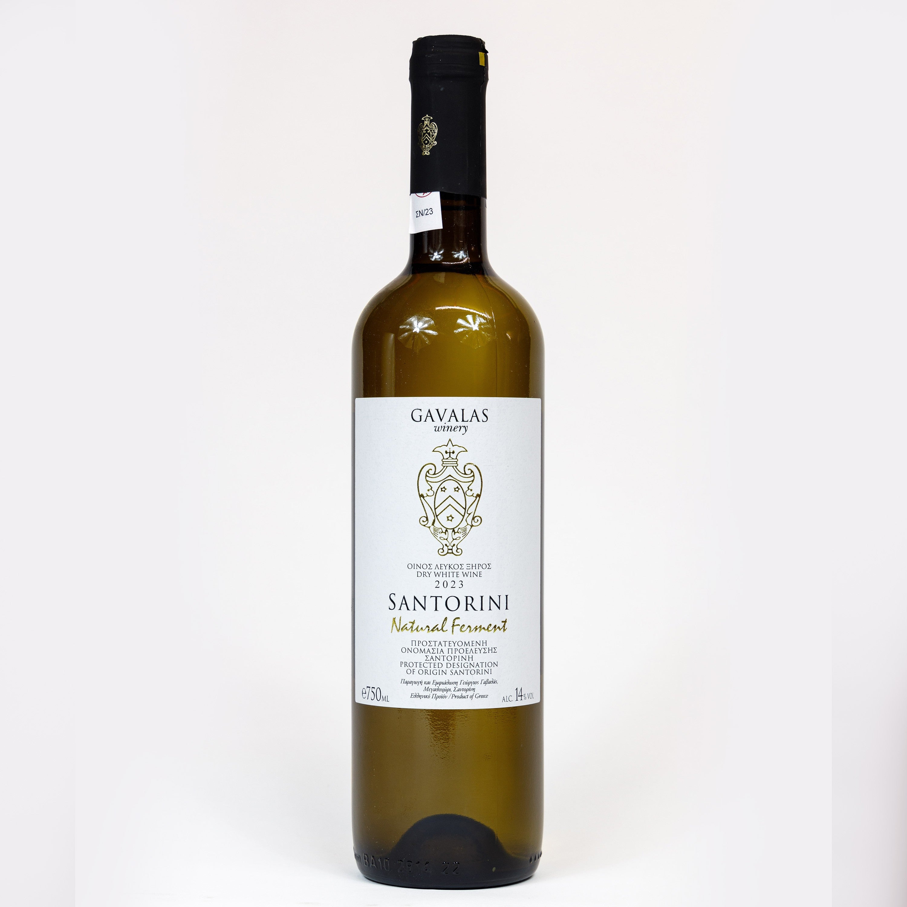 Santorini naturally fermented dry white wine 750ml