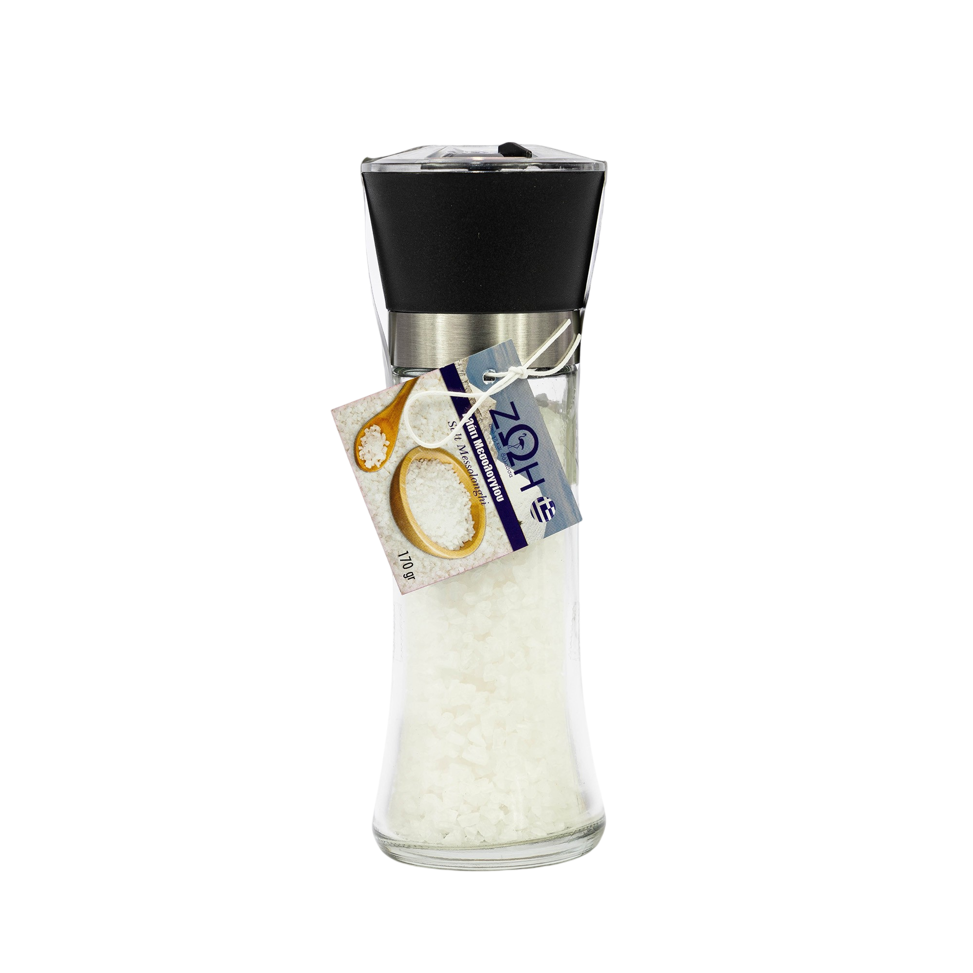 Sea salt from Messolonghi lake in a grinder 170g